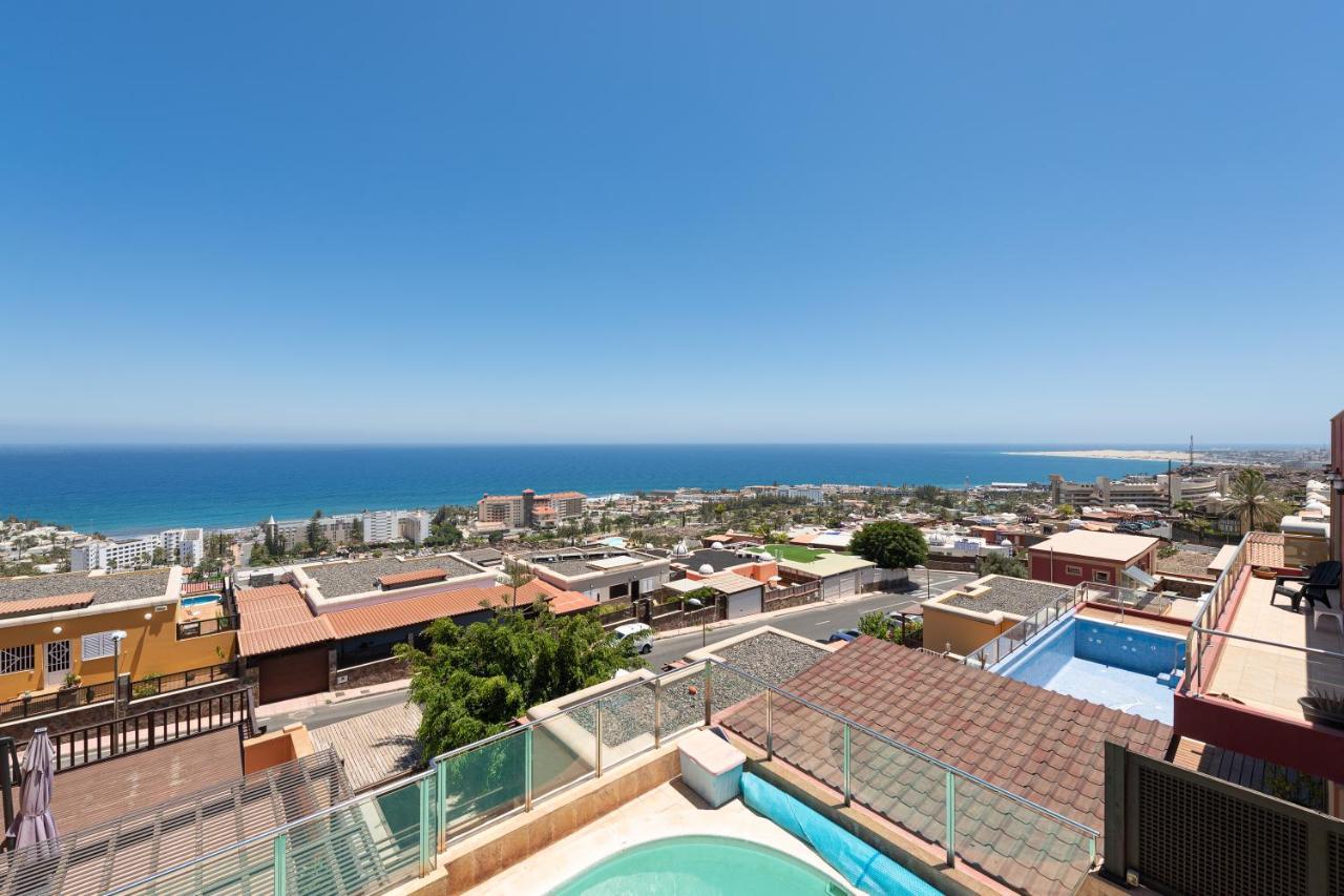 Luxury 5 Star Villa Violetta With Amazing Sea View, Jacuzzi And Heated Pool San Agustin  Exterior photo